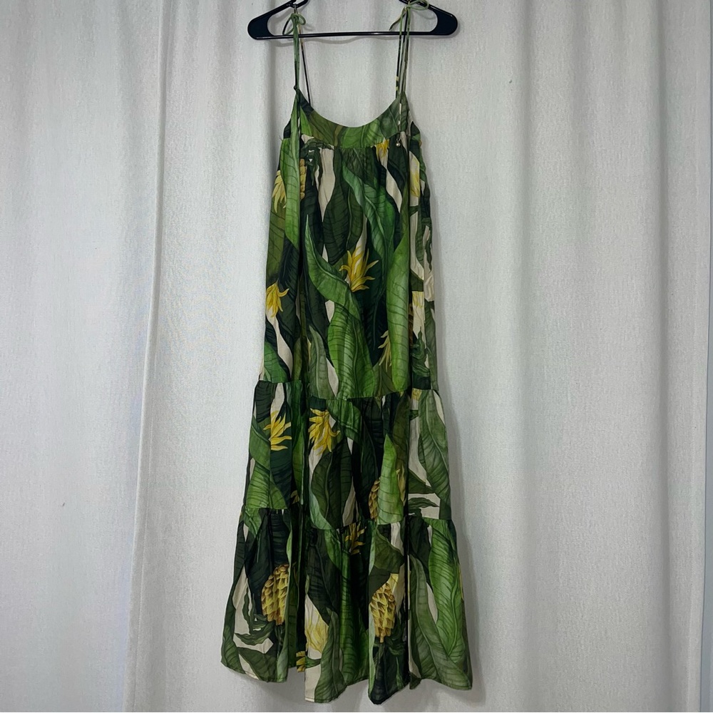 NWOT Palm Tiered Tie Maxi Dress